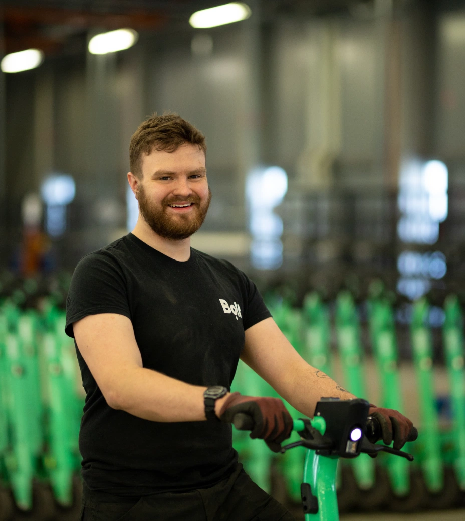 Man on a scooter
